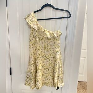 Yellow Flower One Shoulder Dress